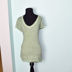 Ana Light Green V Neck Stretch Top